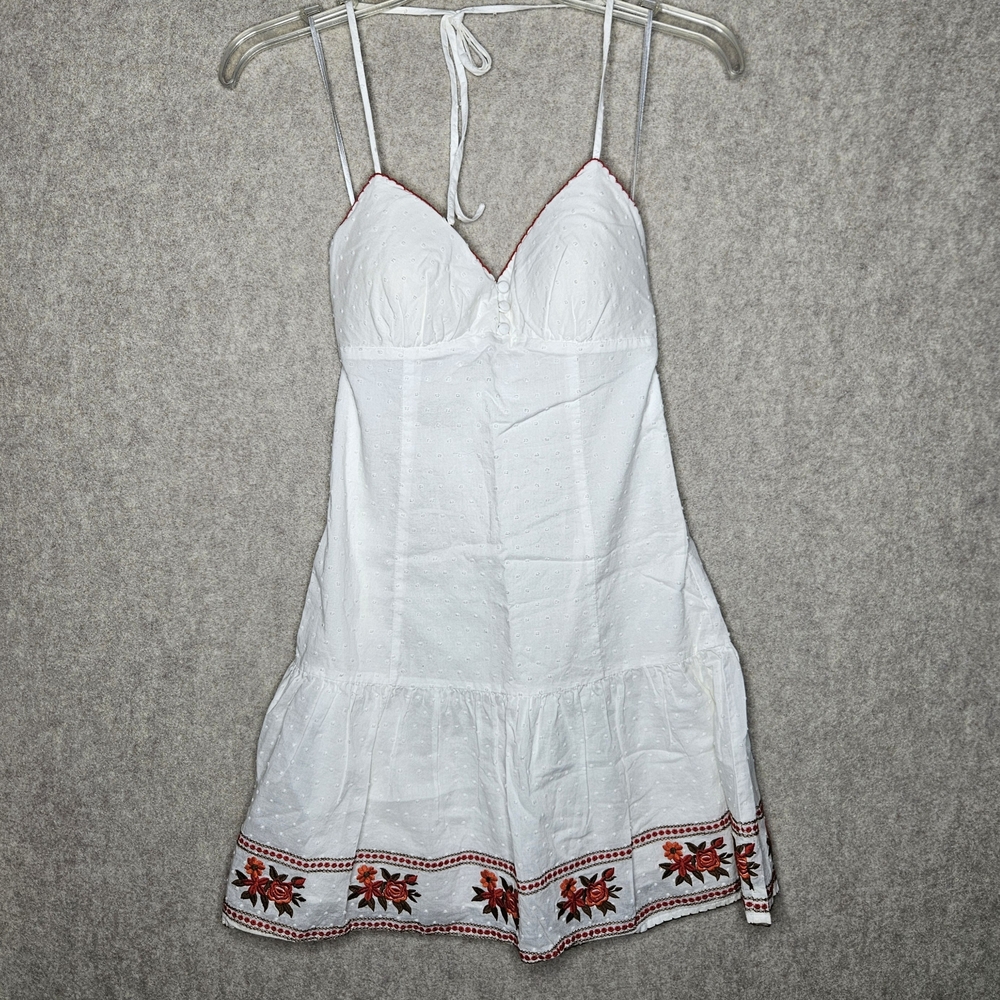 Guess White Floral Embroidered Summer Dress Small